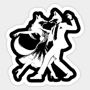 Cool Foxtrot design: Two dancing foxes! Sticker